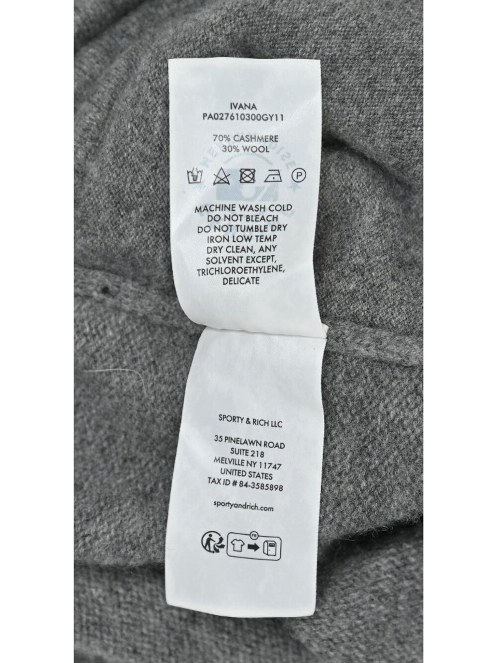 Sporty & Rich Heritage Yankees Serif Cashmere Lounge Pants in Grey - Picture 4 of 4